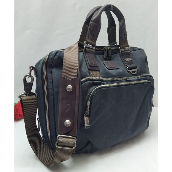 TUMI Alpha Bravo Yuma Gray Nylon Briefcase Business Laptop Bag - Picture 3 of 16